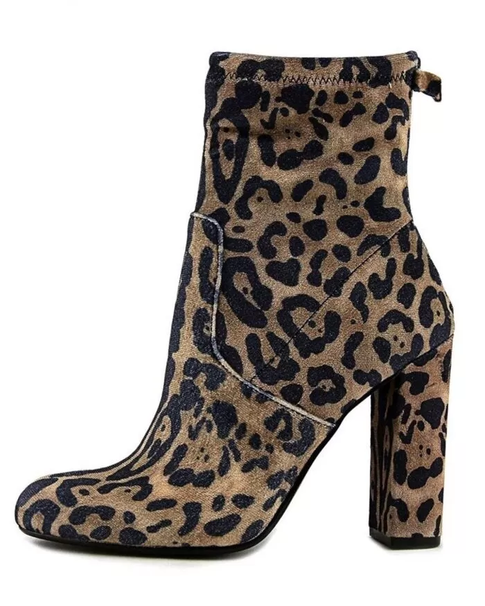 Steve Madden Edit Leopard Print Velvet Booties