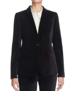 T Tahari Womens Randa One-Button Blazer Velvet Notched Lapel