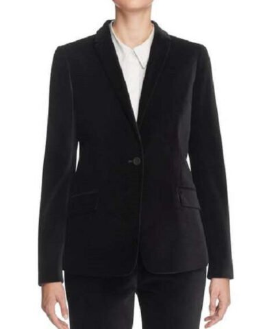 T Tahari Womens Randa One-Button Blazer Velvet Notched Lapel