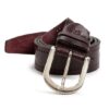 Canali Men's Brown Perforated Leather Belt