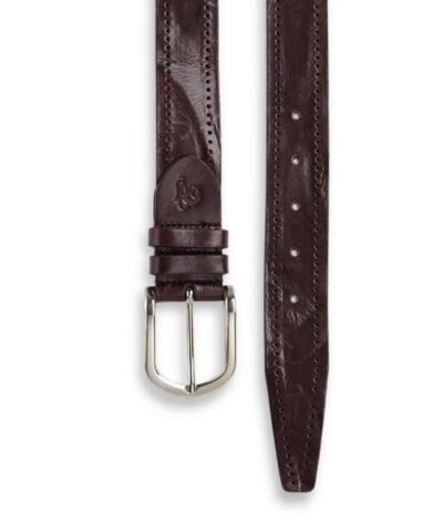 Canali Men's Brown Perforated Leather Belt