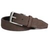 Canali Reversible Slim Suede Leather Belt With Texture