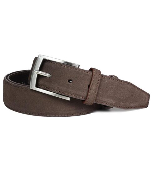 Canali Reversible Slim Suede Leather Belt With Texture