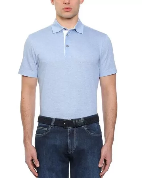 CANALI JERSEY PIQUE POLO SHIRT