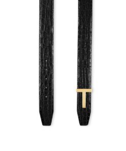 Tom Ford Men's Crocodile T Icon Belt