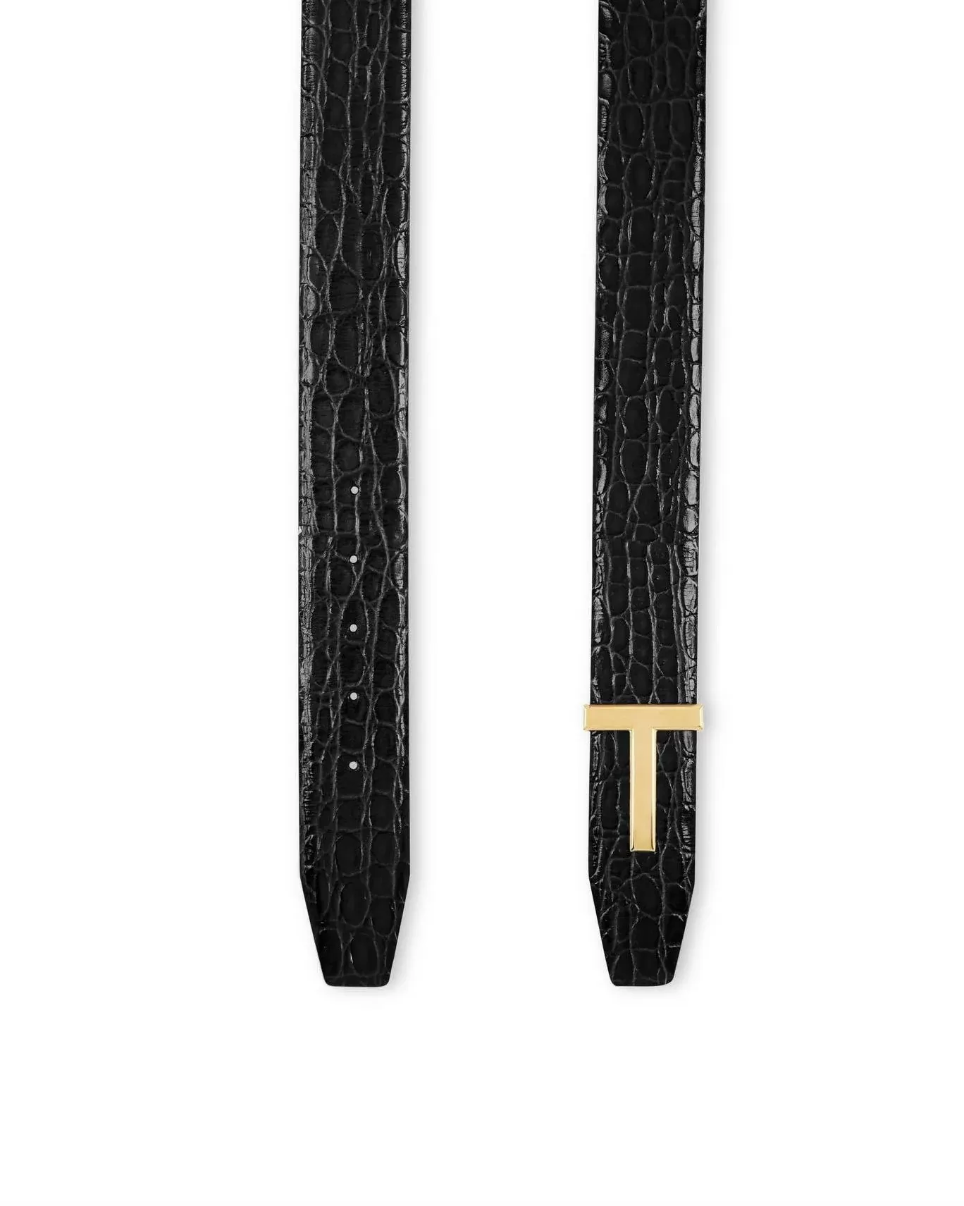 Tom Ford Men's Crocodile T Icon Belt