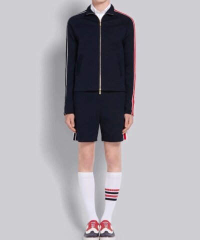 Thom Browne Cotton Interlocking RWB Stripe Track Jacket