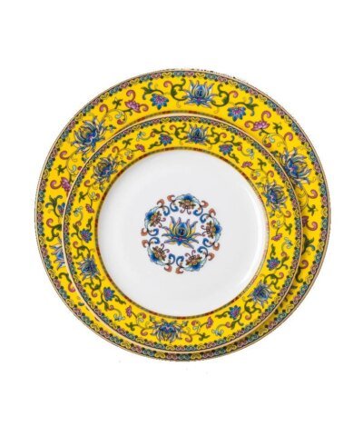 Jingdezhen 5 Pieces Enamel Porcelain Chinese Dinnerware Set