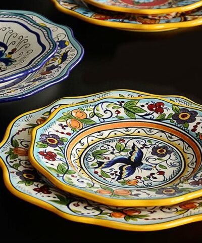 Habbs Bohemia Hand Painted Salad Plates