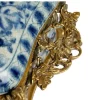 DG Boutique Blue and White Antique Brass Tissue Box Cover