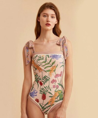 Visual Mood Joanna Reversible Tie-Shoulder One Piece Swimsuit