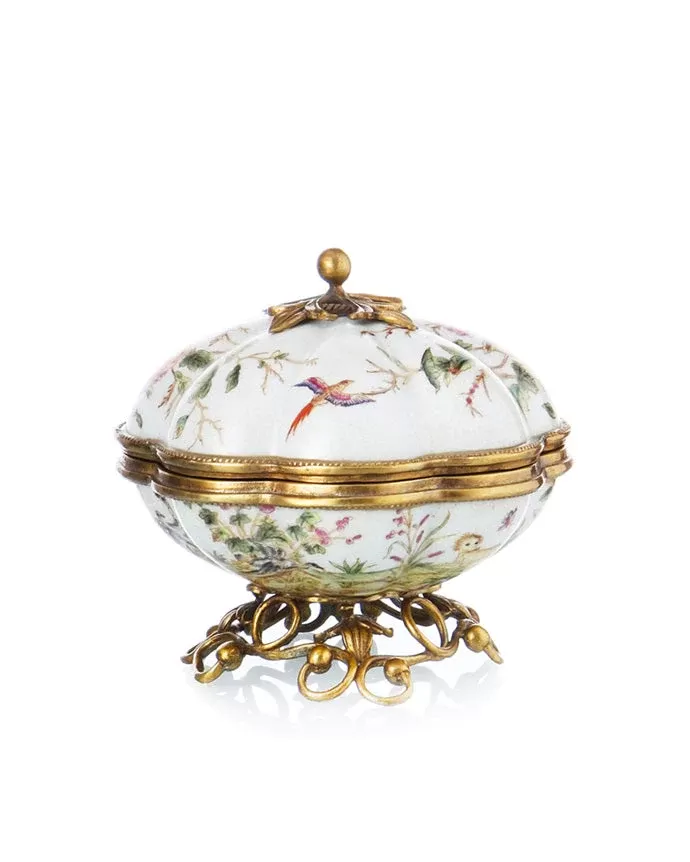 DG Boutique "Bird And Flowers" Bone China Collectible Display Bowl