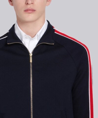 Thom Browne Cotton Interlocking RWB Stripe Track Jacket