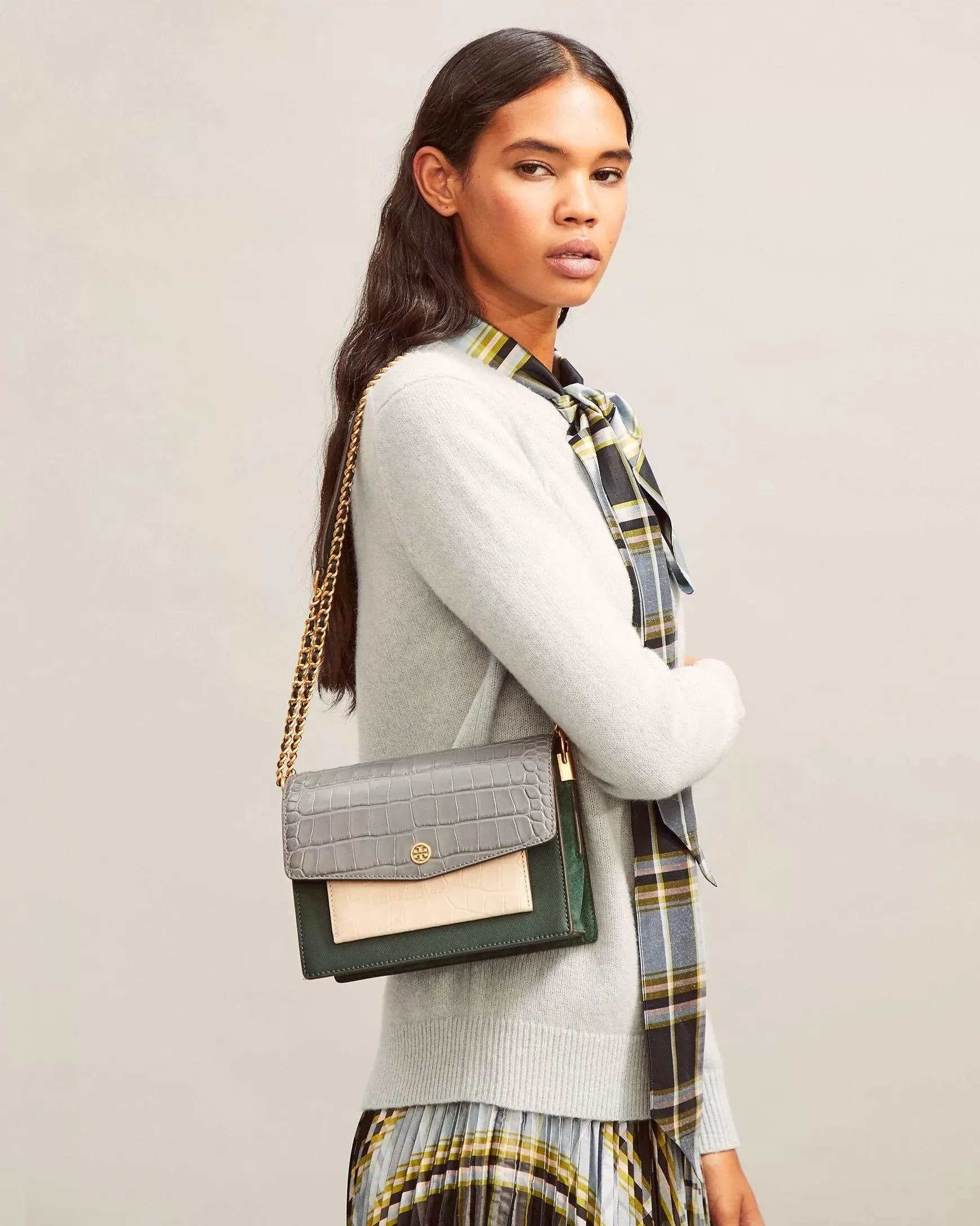 Tory Burch Robinson Colorblock Leather Shoulder Bag