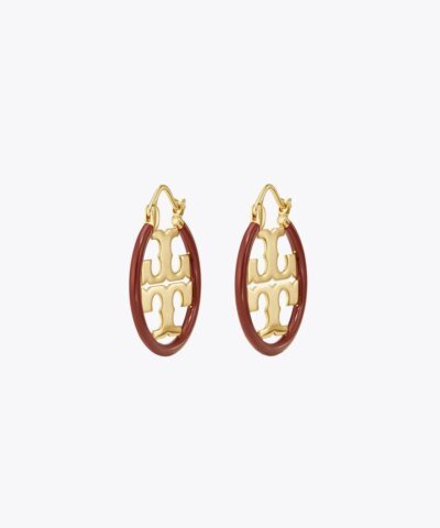 Tory Burch Miller Enamel Small Hoop Earring, Enamel