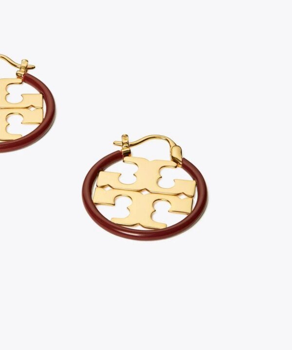 Tory Burch Miller Enamel Small Hoop Earring, Enamel