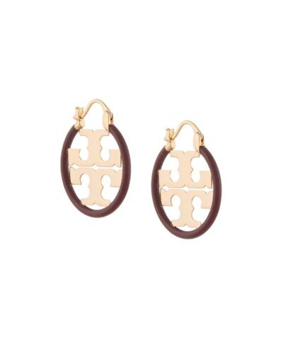 Tory Burch Miller Enamel Small Hoop Earring, Enamel