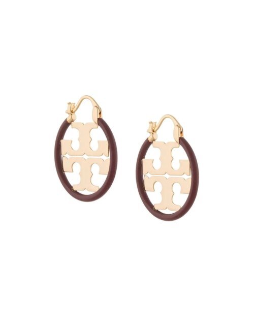 Tory Burch Miller Enamel Small Hoop Earring, Enamel