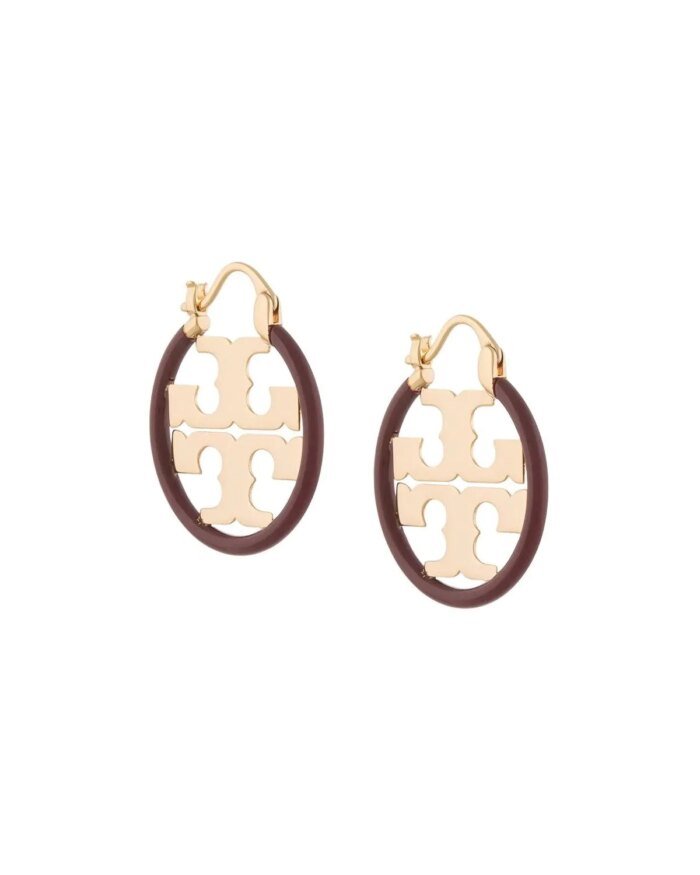 Tory Burch Miller Enamel Small Hoop Earring, Enamel