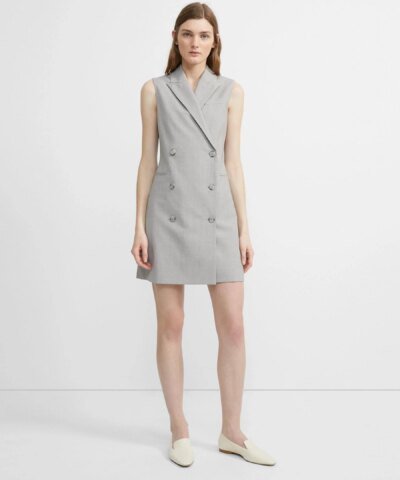 Theory Stretch Wool Sleeveless Blazer Dress