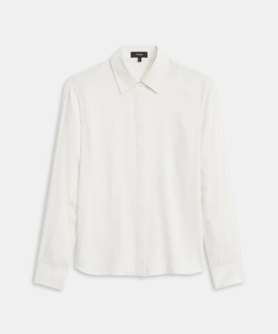 Theory Fitted Shirt In Stretch Silk