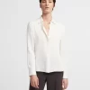 Theory Fitted Shirt In Stretch Silk
