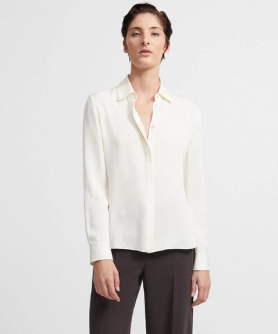 Theory Fitted Shirt In Stretch Silk