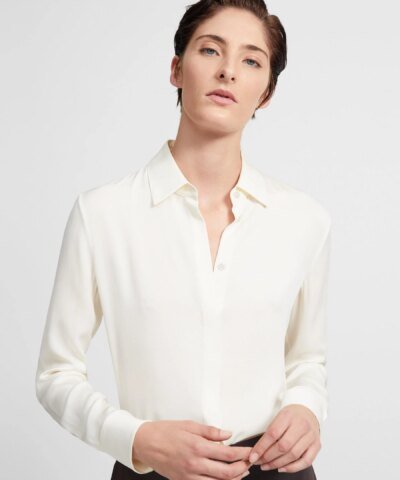 Theory Fitted Shirt In Stretch Silk