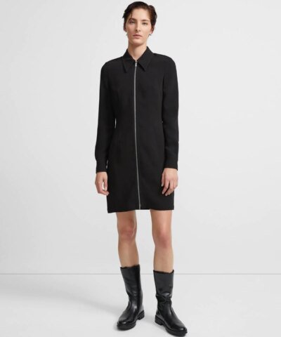 Theory Zip Shirtdress In Crepe