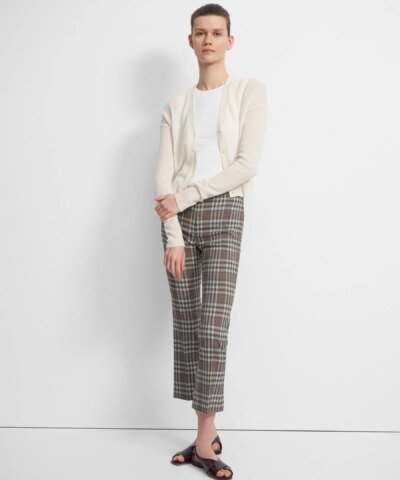 Theory Cropped Cardigan In Feather Cashmere