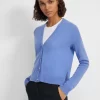 Theory Cropped Cardigan In Feather Cashmere