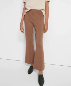 Theory Flare Pant in Empire Wool, Light Camel