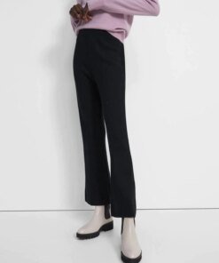 Theory Flare Pant in Empire Wool, Black