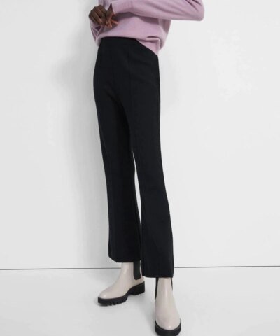Theory Flare Pant in Empire Wool, Black