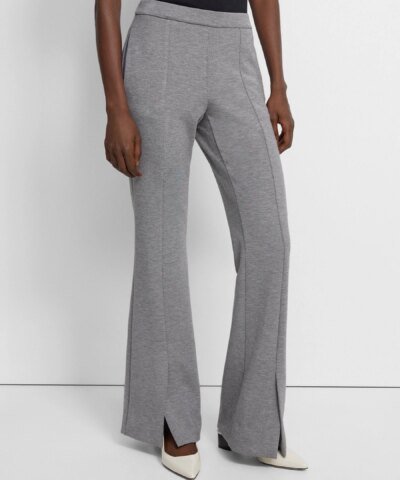 Theory Slit Demitria Pant in Double-Knit Jersey