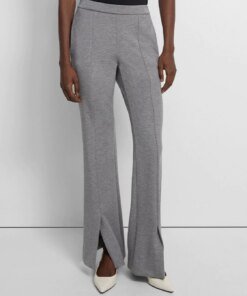 Theory Slit Demitria Pant in Double-Knit Jersey