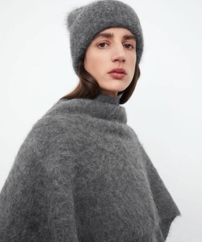 TOTÊME Alpaca Knit Beanie Dark Grey Melange