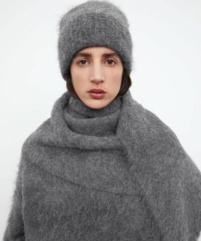 TOTÊME Alpaca Knit Beanie Dark Grey Melange