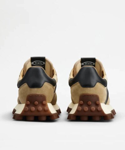 Tod's Men's Sneakers 1T In Suede And Fabric - Beige, Black