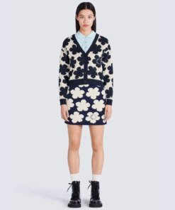 Kenzo Jacquard Daisy V-Neck Cardigan