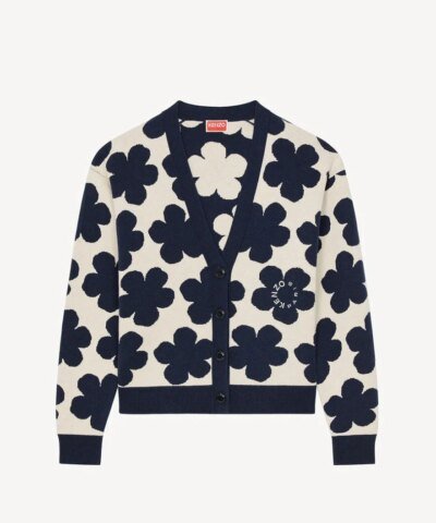 Kenzo Jacquard Daisy V-Neck Cardigan