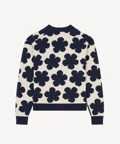 Kenzo Jacquard Daisy V-Neck Cardigan