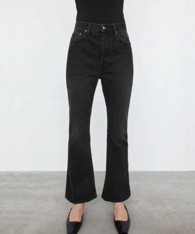 Toteme Cropped Kick Denim Faded Black