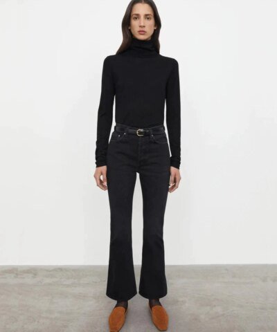 Toteme Cropped Kick Denim Faded Black