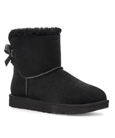 UGG Mini Bailey Bow Swirl Boot, Black