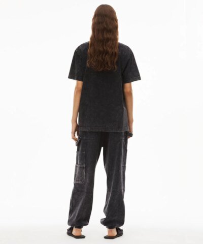 Alexander Wang Printed Acid-Wash Cotton-Jersey T-Shirt