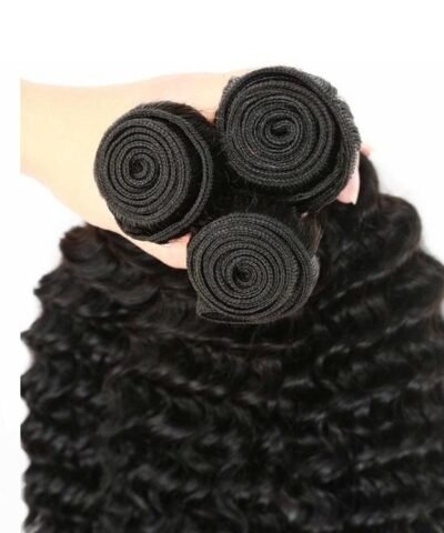 Cranberry Brazilian Virgin Curly Hair 3 Bundles With 4*4 Lace Closure