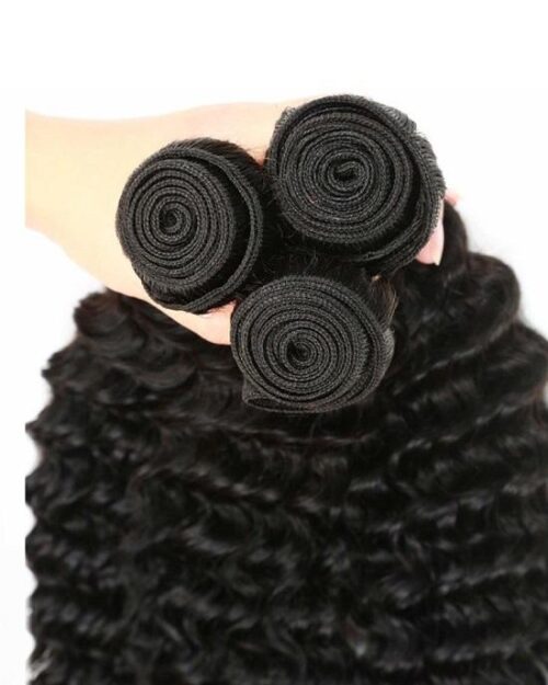 Cranberry Brazilian Virgin Curly Hair 3 Bundles With 4*4 Lace Closure