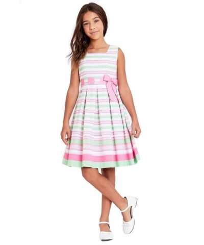 Bonnie Jean Little Girls Striped Linen Dress