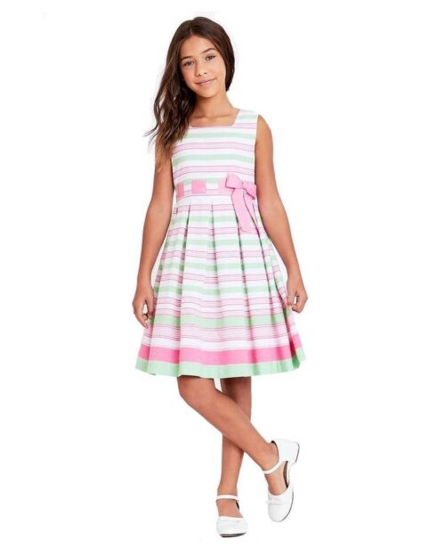 Bonnie Jean Little Girls Striped Linen Dress
